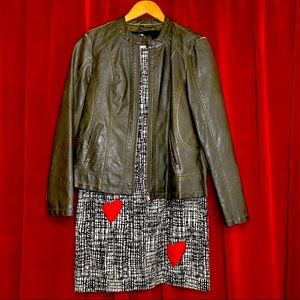 Moss Green style and Company leather café style jacket